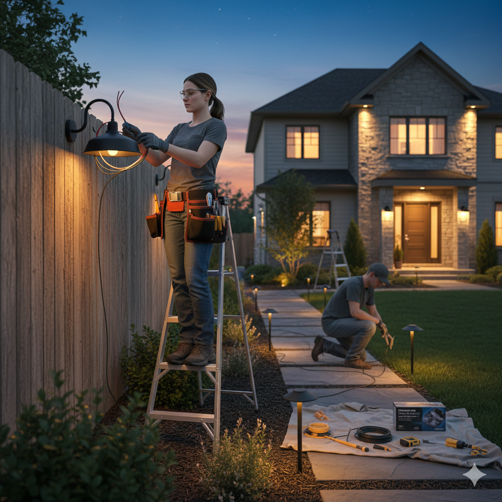 Outdoor electrical lighting installation